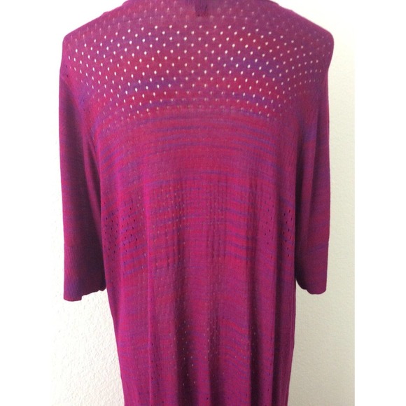 Torrid Plus Cardigan Sweater Duster Striped Stretch Knit - Picture 8 of 11